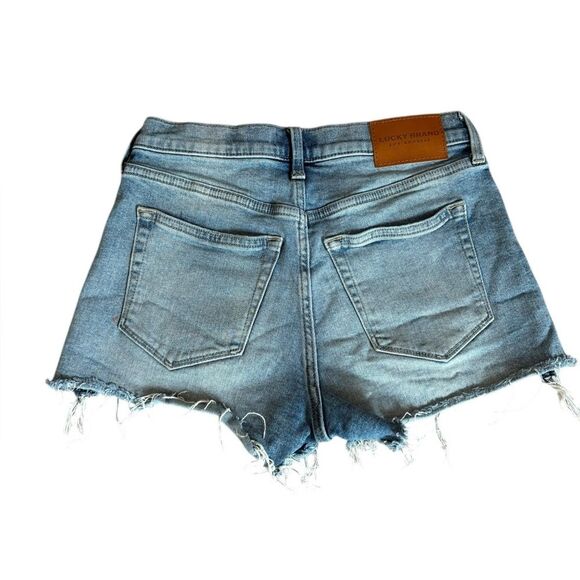 Lucky Brand High Rise Mom Short Distressed Denim Jean Shorts Womens Size 0/25 - Picture 2 of 9